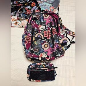 Vera Bradley Backpack & Cosmetic bag set